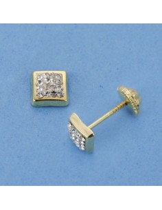 18K PENDIENTES CUADRADOS. 5 X 5 MM.