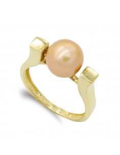 18K SORTIJA ORO AMARILLO PERLA CAMEL 9 MM