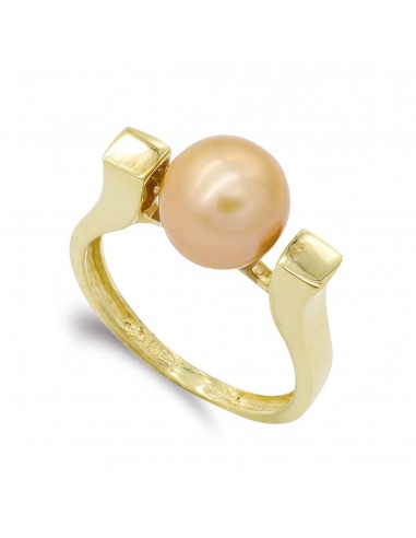18K SORTIJA ORO AMARILLO PERLA CAMEL 9 MM