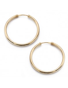 18K AROS TUBO REDONDO HUECO, 28 X 2 MM.