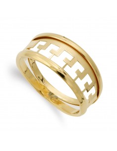 18K SORTIJA ORO AMARILLO MOTIVOS CALADOS. ANCHO: 9 M