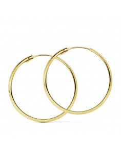 18K AROS ORO AMARILLO MEDIA CAÑA LISOS LIGEROS 30 X 3 MM.