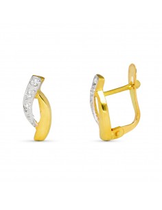 18K PENDIENTES ORO BICOLOR COMUNION CIRCONITAS 12X5 MM CATALAN