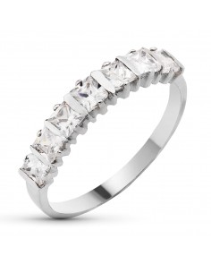 18K SORTIJA ORO BLANCO PIEDRAS