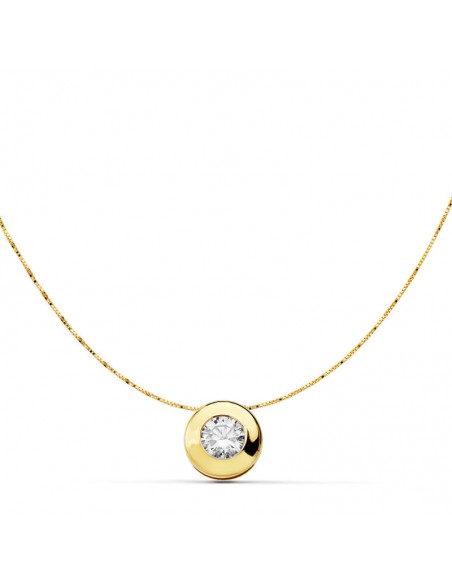 18K COLGANTE CHATÓN 8,5 MM CADENA 42 CM