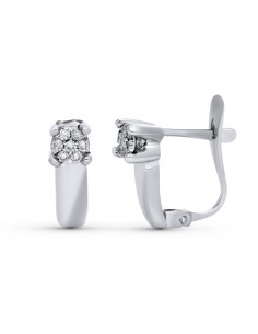 18K PENDIENTES ORO BLANCO DIAMANTES NATURALES 0 100 QTES SI-H. MEDIDA: 13 X 4 MM CIERRE CATALAN