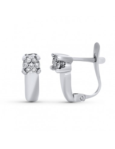 18K PENDIENTES ORO BLANCO DIAMANTES NATURALES 0 100 QTES SI-H. MEDIDA: 13 X 4 MM CIERRE CATALAN