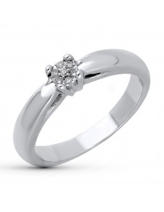 18K SORTIJA ORO BLANCO DIAMANTES NATURALES  0 05 QTES. ANCHO: 4 5 MM