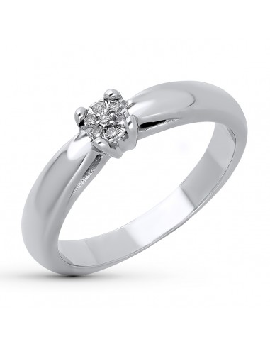 18K SORTIJA ORO BLANCO DIAMANTES NATURALES  0 05 QTES. ANCHO: 4 5 MM