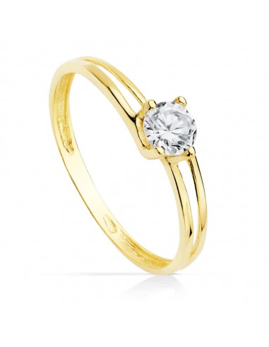 18K SOLITARIO ORO AMARILLO CIRCONITA 4.5 MM