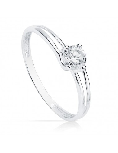 18K SOLITARIO ORO BLANCO CIRCONITA 4.5 MM