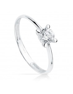 18K SOLITARIO ORO BLANCO CIRCONITA 4.5 MM