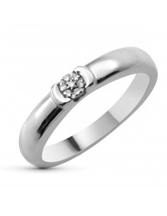 18K SORTIJA ORO BLANCO DIAMANTES NATURALES TALLA BRILLANTE 0 05 QTS. ANCHO: 3 5 MM