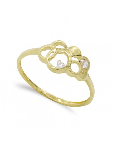 18K SORTIJA ORO AMARILLO MOTIVO CIRCULOS CON CIRCONITAS. ANCHO: 8 5 MM