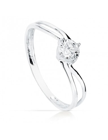 18K SOLITARIO ORO BLANCO CIRCONITA 4.5 MM