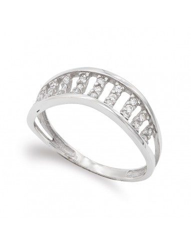 18K SORTIJA ORO BLANCO CON CIRCONITAS. ANCHO: 6 5 MM