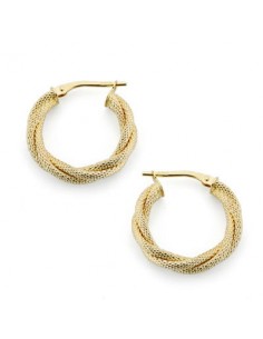 18K AROS TRENZADOS PUNTEADOS HUECOS 20X3MM