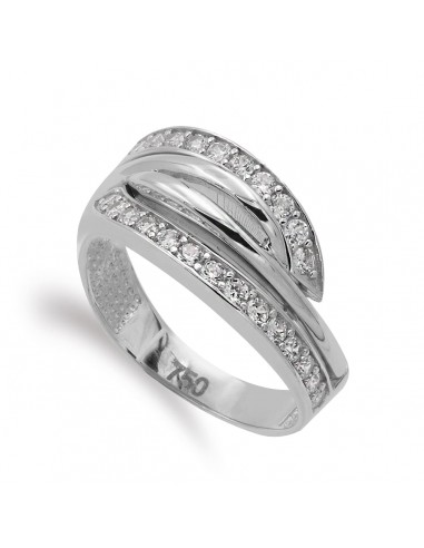 18K SORTIJA ORO BLANCO CON CIRCONITAS. ANCHO 10 MM
