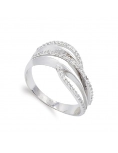 18K SORTIJA ORO BLANCO CON CIRCONITAS. ANCHO: 9 MM