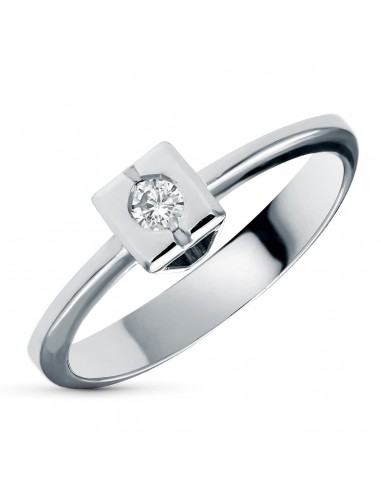18K SORTIJA ORO BLANCO DIAMANTE NATURAL 0 10 QTS. ANCHO: 5 5 MM