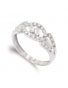 18K SORTIJA ORO BLANCO CON CIRCONITAS. ANCHO: 8 MM