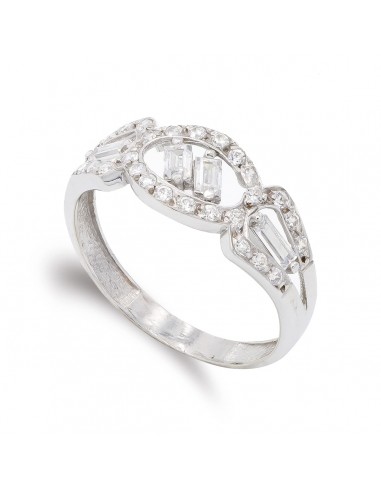 18K SORTIJA ORO BLANCO CON CIRCONITAS. ANCHO: 8 MM