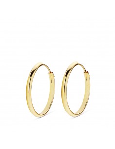 18K AROS ORO AMARILLO MEDIA CAÑA LISOS LIGEROS 20 X 2 MM. 2