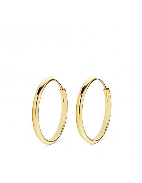 18K AROS ORO AMARILLO MEDIA CAÑA LISOS LIGEROS 20 X 2 MM.