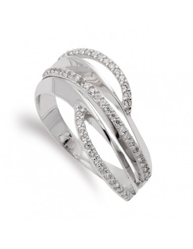 18K SORTIJA ORO BLANCO CON CIRCONITAS. ANCHO: 10 MM