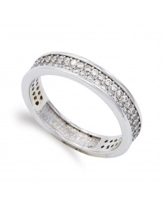 18K SORTIJA ORO BLANCO CON CIRCONITAS. ANCHO: 4 5 MM