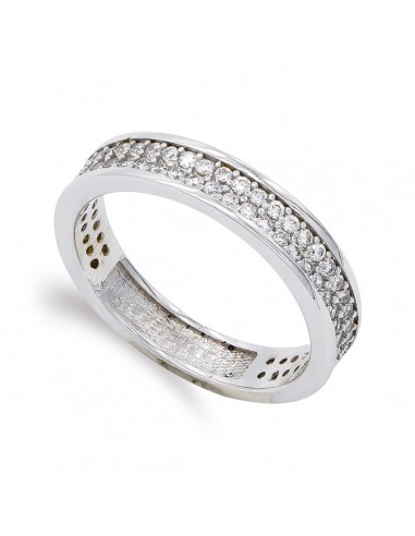 18K SORTIJA ORO BLANCO CON CIRCONITAS. ANCHO: 4 5 MM