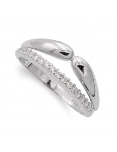 18K SORTIJA ORO BLANCO CON CIRCONITAS. ANCHO: 7 5 MM