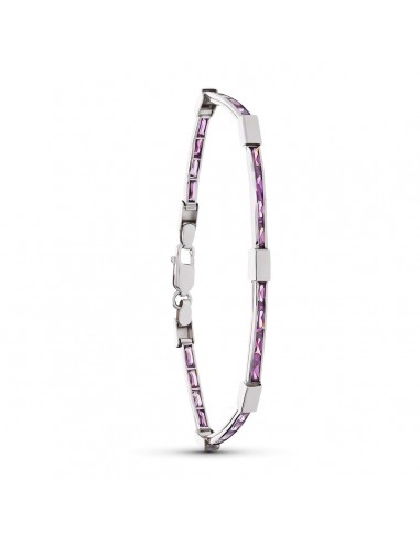 18K PULSERA ORO BLANCO AMATISTA 18CM