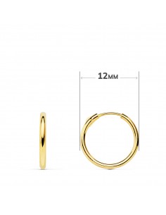 18K AROS ORO AMARILLO TUBO CON LUNA LISA 11 X 9 MM . ARO: 12 X 1,5 MM 2