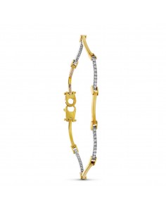 18K PULSERA ORO BICOLOR CIRCONITAS