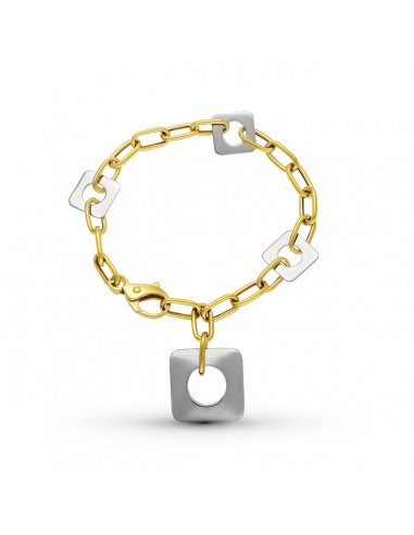 18K PULSERA ORO BICOLOR CON MOTIVOS