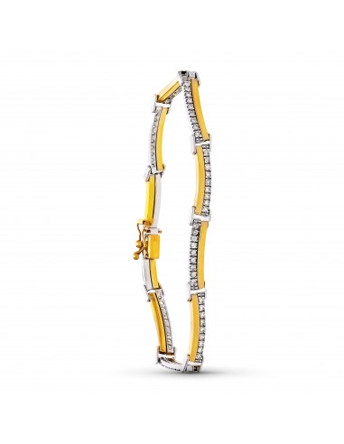 18K PULSERA ORO BICOLOR CIRCONITA BARRAS