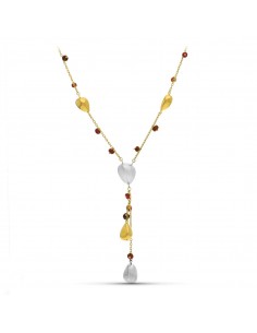 18K GARGANTILLA ORO BICOLOR PIEDRAS COLORES