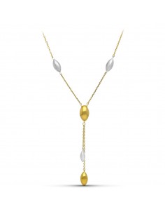 18K GARGANTILLA ORO BICOLOR MATE Y BRILLO