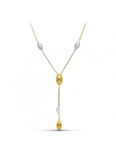 18K GARGANTILLA ORO BICOLOR MATE Y BRILLO