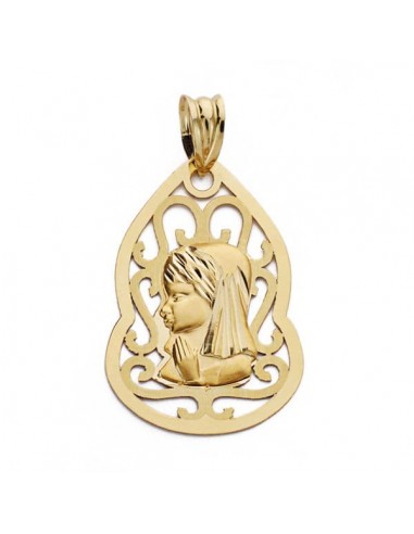 18K MEDALLA ORO AMARILLO VIRGEN NIÑA 27X18 MM
