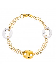 18K PULSERA BICOLOR NUDO BARCO