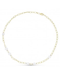 18K GARGANTILLA ORO BICOLOR FLORES