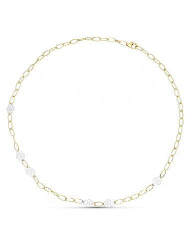 18K GARGANTILLA ORO BICOLOR FLORES