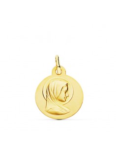 18K MEDALLA VIRGEN FRANCESA 14MM