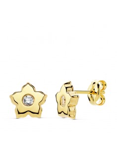 18K PENDIENTES ORO BICOLOR 13 X 6 MM.