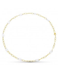 18K GARGANTILLA ORO BICOLOR MOTIVOS OVALES
