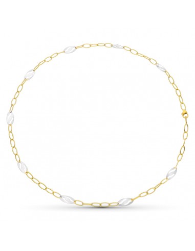 18K GARGANTILLA ORO BICOLOR MOTIVOS OVALES