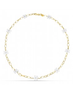 18K GARGANTILLA ORO BICOLOR FLORES