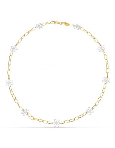 18K GARGANTILLA ORO BICOLOR FLORES